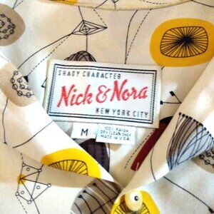 Nick & Nora Vintage Atomic Age Shirt Retro 1950’s Style  from 1980’s -Medium